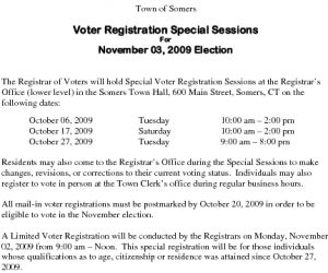 Icon of 2009 Spec Voter Registration